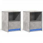 ZNTS Bedside Cabinets with LED Lights 2 pcs Concrete Grey Engineered Wood 852026