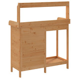 Potting Table with Cabinet Brown 110.5x45x124.5 cm Solid Wood Fir 156344