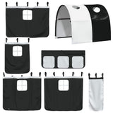 Bunk Bed without Mattress with Slide White and Black 90x200 cm 3284140