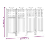 4-Panel Room Divider 162x2x115 cm Solid Wood Acacia 318548
