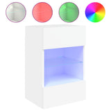 TV Wall Cabinet with LED Lights White 40x30x60.5 cm 837078