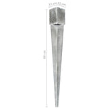 Ground Spikes 6 pcs Silver 12x12x89 cm Galvanised Steel 145426