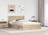 Bed Frame with Headboard Sonoma 120 x 190 cm Solid Pine Wood 3410106