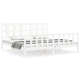 Bed Frame without Mattress White 200x200 cm Solid Wood Pine 3192252