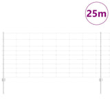 Wild Fence with Posts 25 x 1 m Hot-Dip Galvanised Steel 3337121