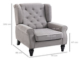 Retro Accent Chair, Wingback Armchair with Wood Frame Button Tufted Design for Living Room Bedroom, T3398P328125