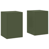 Plant Stand 2 pcs Olive green 24 x 24 x 35 cm Steel 865809