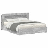 Bed Frame with Storage Concrete Grey 200 x 200 cm 3433901