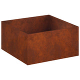 Garden Planter 2 pcs Rusty 60 x 60 x 40 cm Weathering Steel 8005105