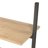 5-Tier Leaning Shelf Light Brown and Black 64x34x185.5 cm 336376