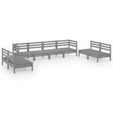 8 Piece Garden Lounge Set Grey Solid Pinewood 3082574