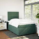 Box Spring Bed with Mattress Dark Green 120x190 cm Small Double Velvet 3290861