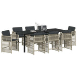 Garden Dining Set 9 pcs Light Grey Powder-Coated Steel 3380668