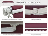 Manual Retractable Awning, 3x2.5 m-Red T3398P310365