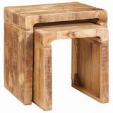 Nesting Tables 2 pcs Brown 46 x 40 x 46 cm Solid Mango Wood 4104559