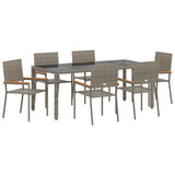 Garden Dining Set 7 pcs Grey Poly Rattan 3365397