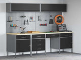 Work Cabinet Set with Drawer with Storage Manual 10 pcs Black 3321480