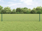 Welded Wire Fence with Posts 25 x 0.6 m PVC-Coated Steel Green 3336472