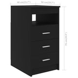 Drawer Cabinet Black 40x50x76 cm Engineered Wood 801806