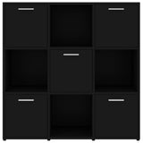 Book Cabinet Black 90x30x90 cm Engineered Wood 802931