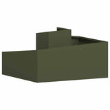 Garden Planter Olive Green 80 x 80 x 50 cm Cold-rolled Steel 873581