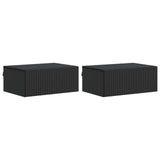 Wall-Mounted Bedside Cabinet 2 pcs Black 49 x 34.5 x 20 cm 898448