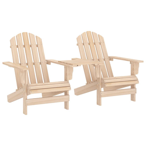 Garden Adirondack Chairs with Tea Table Solid Fir Wood 315892