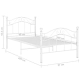Bed Frame without Mattress White Metal 90x200 cm 324989