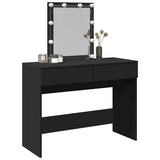 Dressing Table with LED Black 100x40x130 cm 848193