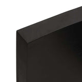 Table Top Dark Brown 220x50x cm Treated Solid Wood Oak 3156467