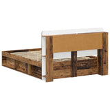 Bed Frame with Storage Old Wood 135 x 190 cm Engineered Wood 3433482
