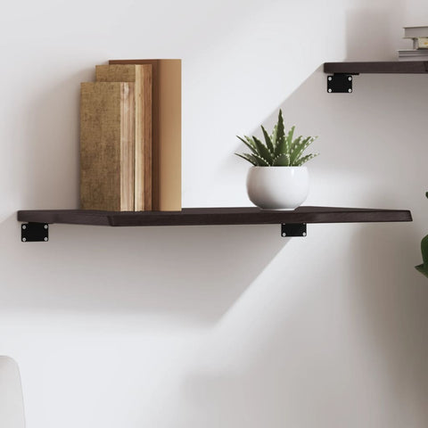 ZNTS Wall Shelf Dark Brown 60x40x2 cm Treated Solid Wood Oak 363767