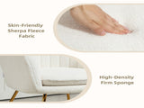Set of Two Sherpa Fleece Dining Chairs - Cream T3398P340997