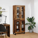 Highboard 2 pcs Old Wood Engineered Wood and Glass 3403195