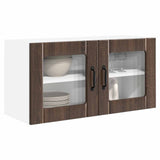 Wall Glass Cabinet PORTO Brown Oak 80 x 31 x 40 cm 885302