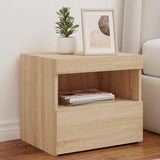 Bedside Cabinets with LED Lights 2 pcs Sonoma Oak 50x40x45 cm 836768