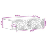 Wall-Mounted Side Table Black 87.5 x 34.5 x 17 cm 898836