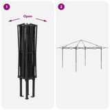 Gazebo with 4 Sidewalls 2.6 x 2.6 m Cream and Anthracite 42036807
