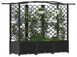 Raised Bed with Trellis and Roof Black 163 x 40 x 141 cm PP 42032537