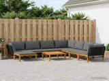 9 pcs Solid Acacia Wood & Rope Natural 3407754