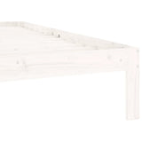 Bed Frame without Mattress White Solid Wood Pine 100x200cm 810356