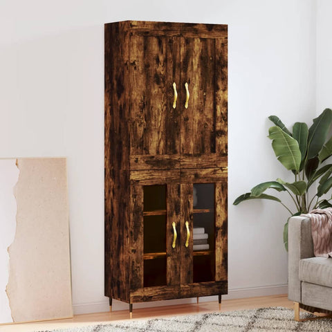 Highboard Smoked Oak 69.5x34x180 cm Engineered Wood 3199606