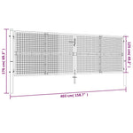 ZNTS Garden Gate Galvanised Steel 415x175 cm Silver 144300