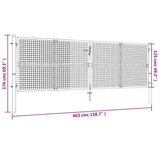 ZNTS Garden Gate Galvanised Steel 415x175 cm Silver 144300