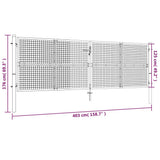 Garden Gate Galvanised Steel 400x125 cm Silver 144300