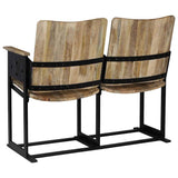 2-Seater Bench Solid Mango Wood and Steel 244954