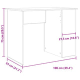 Desk Old Wood 100x55x75 cm Engineered Wood 855856