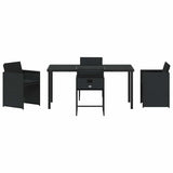 Garden Dining Set with Cushion 5 pcs Black Poly Rattan 3379978
