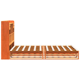 Bookcase Bed without Mattress Wax Brown 140x190 cm Solid Wood Pine 3323988