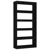 Book Cabinet/Room Divider Black 80x30x167.4 cm Solid Wood Pine 808202
